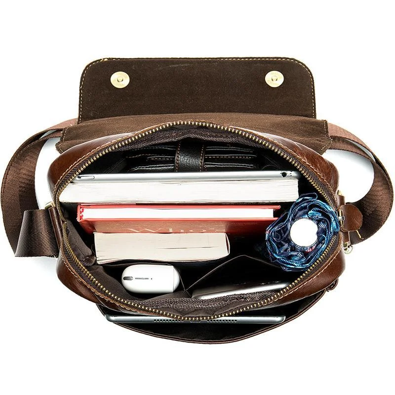 Mens Casual Waterproof Vintage Stitching Handbags With Large Capacity