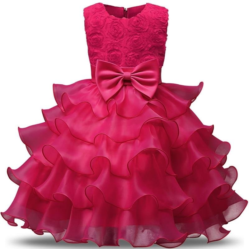 Baby Girls Lace Tutu Flower Princess Dress Kids 1 2 Years Old Birthday Party Ball Gown Children Christmas Costume Clothing