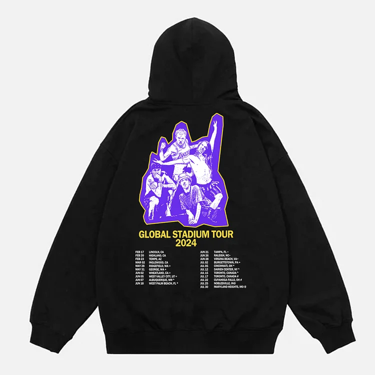 Essential Casual Red Hot Chili Peppers Tour Graphic Hoodie