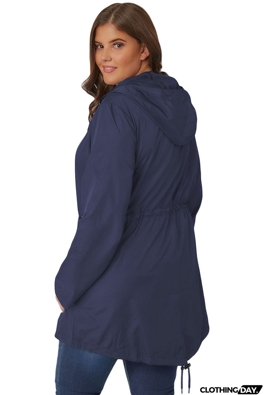 Plus Size Pocket Parka Jacket