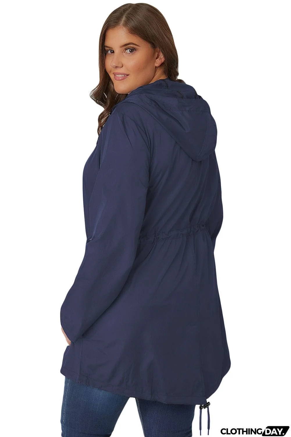 Plus Size Pocket Parka Jacket