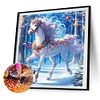 (40*40cm)Christmas Horse - Round AB Drill Diamond Painting