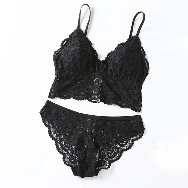 CINOON New Women's underwear Set Push-up Bra And Panty Sets Soft Comfortable Brassiere Sexy Bra Embroidery Lace Lingerie Set
