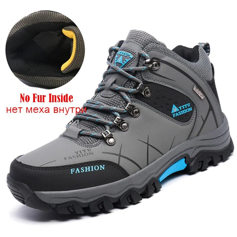 Winter Autumn Outdoor Boots Men Shoes Male Adult Casual Ankle Rubber Anti-Skidding Snow Boots Men Work Shoes Footwear Sneakers