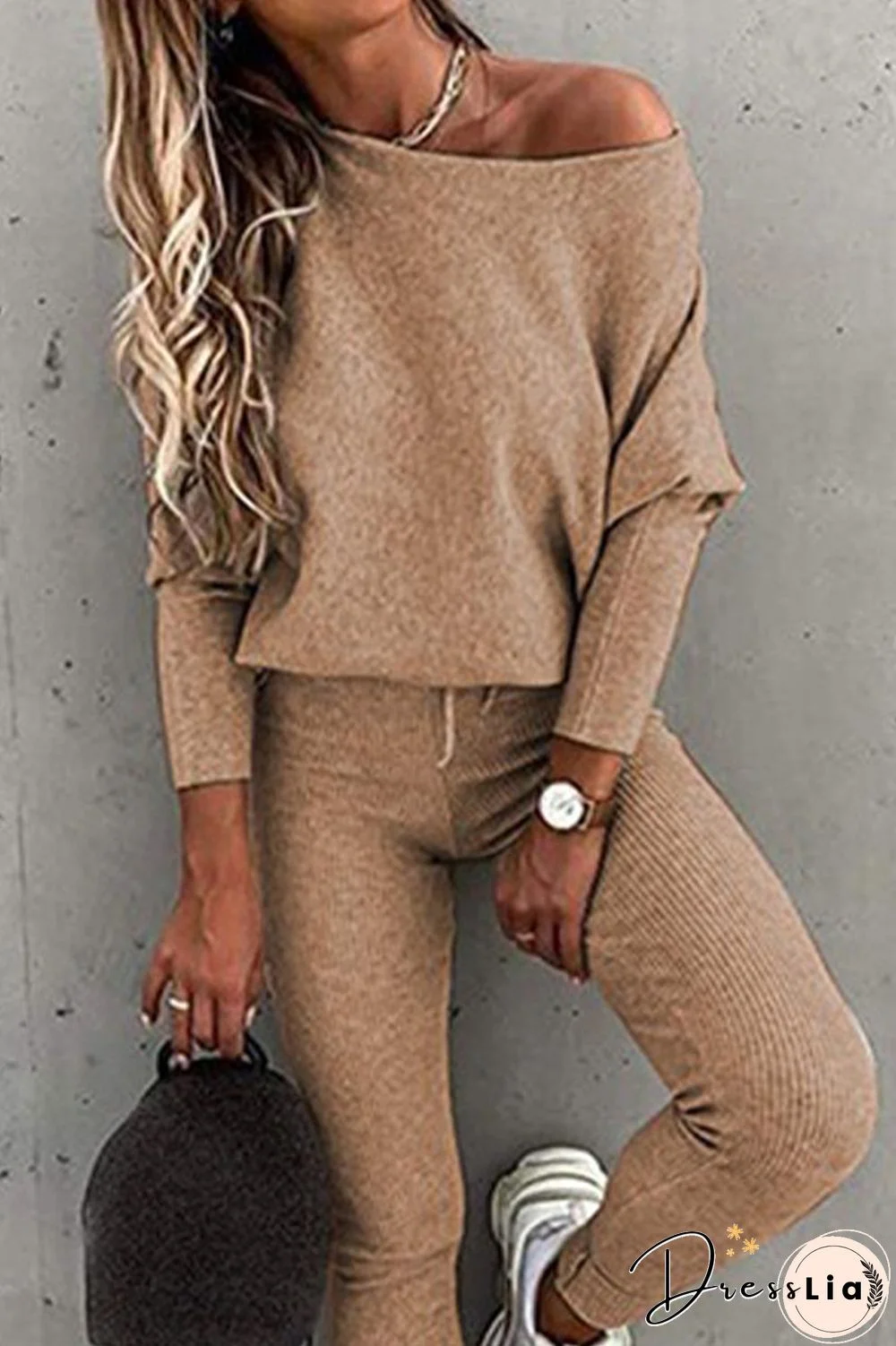 Fashion Casual Solid Patchwork Long Sleeve Two Pieces(7 Colors)