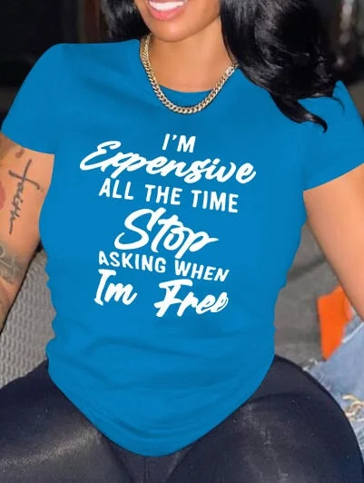 CM.YAYA Women T-shirts Letter Print Short Sleeve O-neck Stretchy T Shirt Tops Female Fashion Streetwear Casual Tees Tops Summer