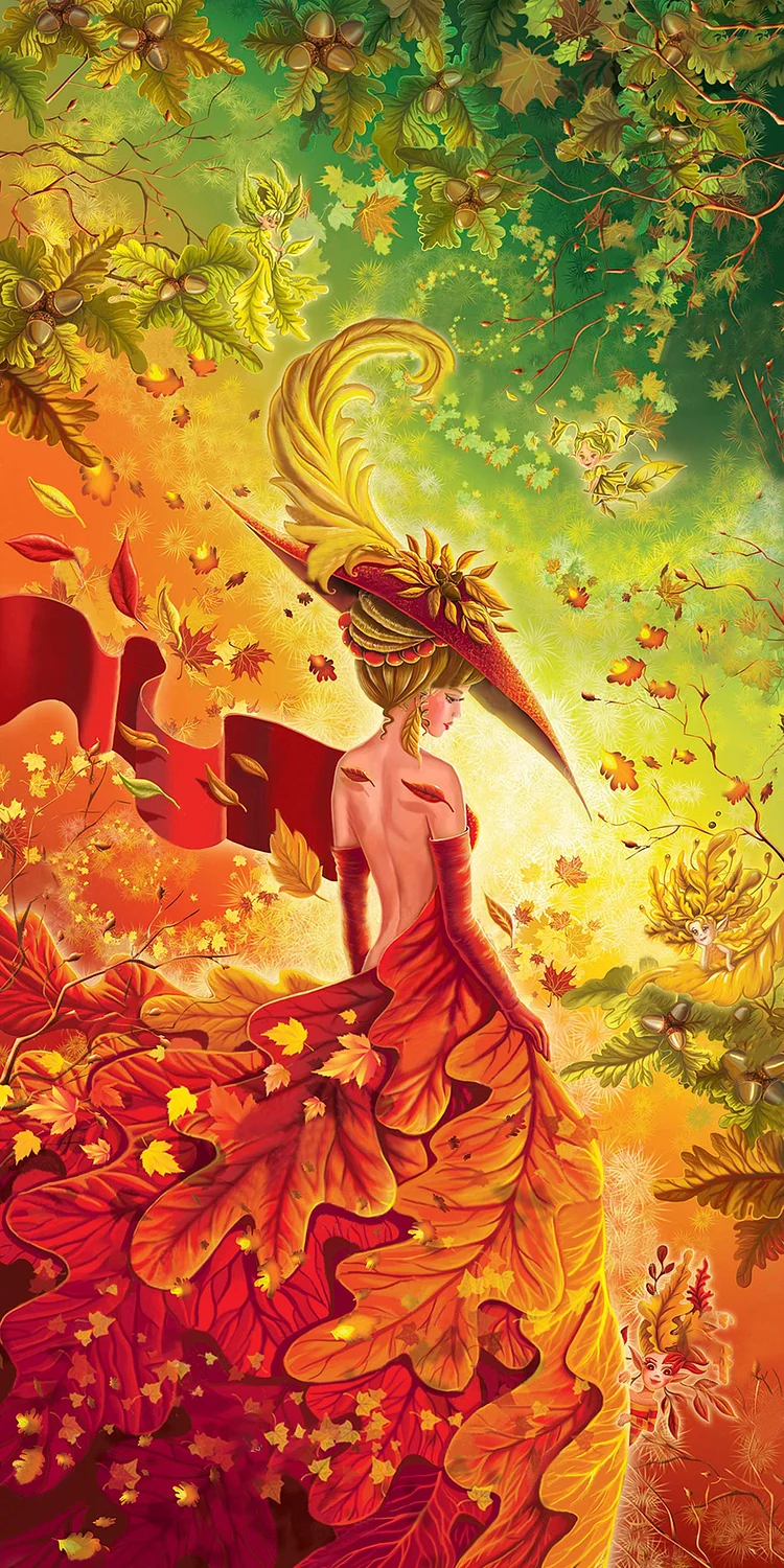 Autumn Fairy 40*80CMCM(Canvas) AB Round Drill Diamond Painting gbfke