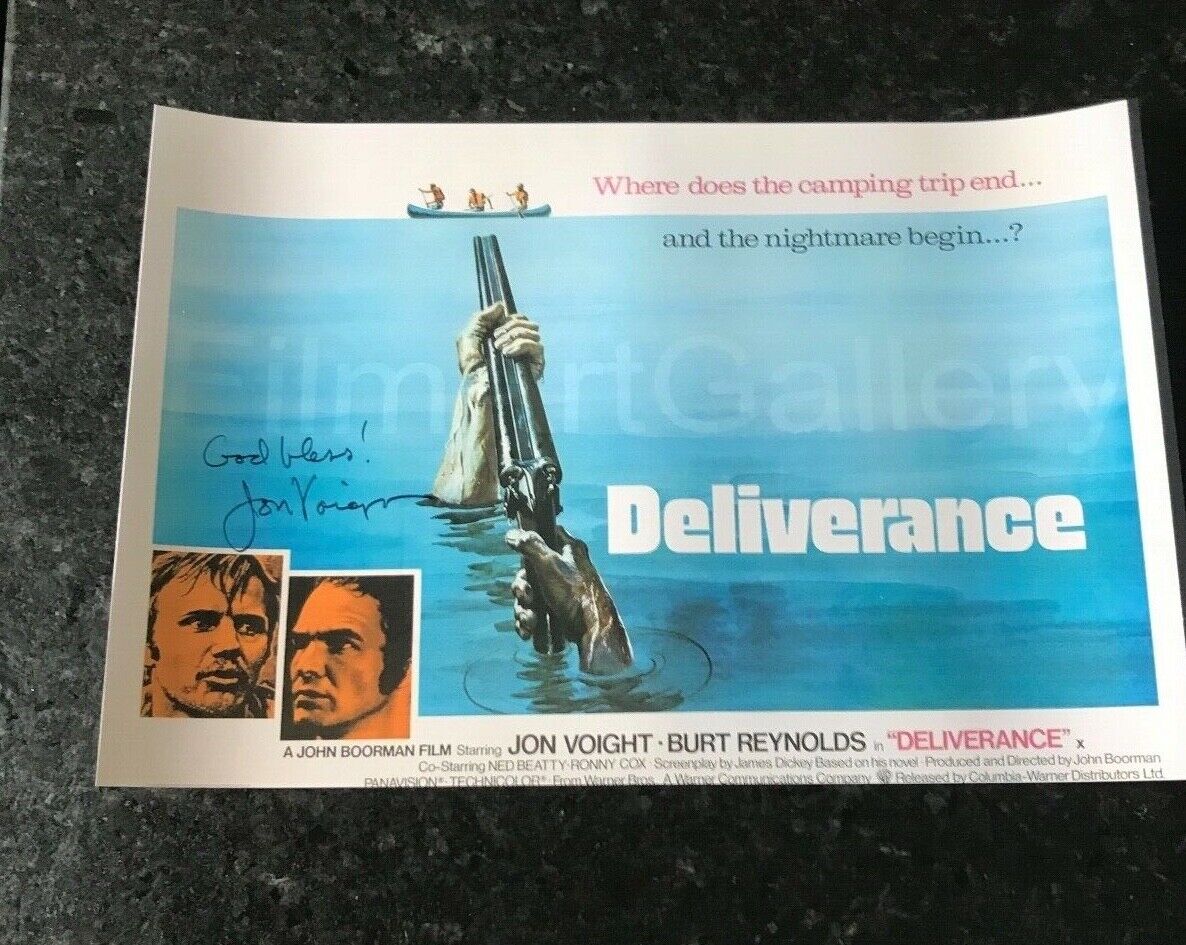 * JON VOIGHT * signed 12x18 poster * DELIVERANCE * COA * 1