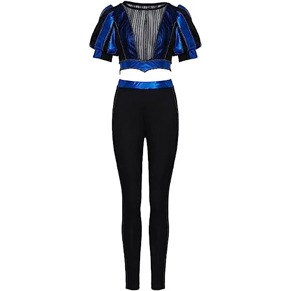 Women's Six the Musical Cosplay Catherine Parr Costume Royal Blue Jumpsuit Suits Medium