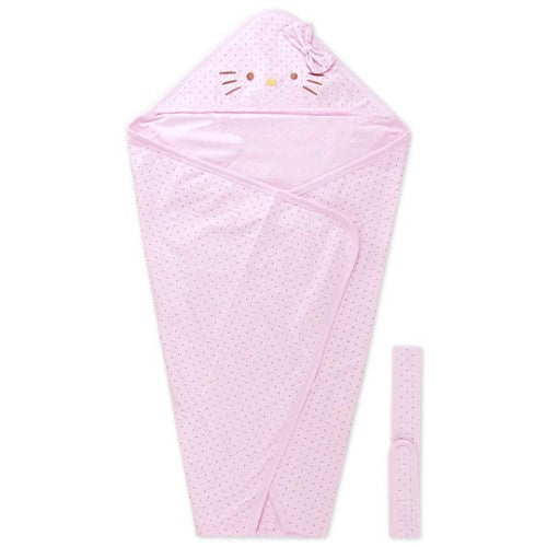 Hello Kitty Ribbon Baby Wrap Snug w/ Head Cover Pink Polka Dot Sarnio A Cute Shop - Inspired by You For The Cute Soul 