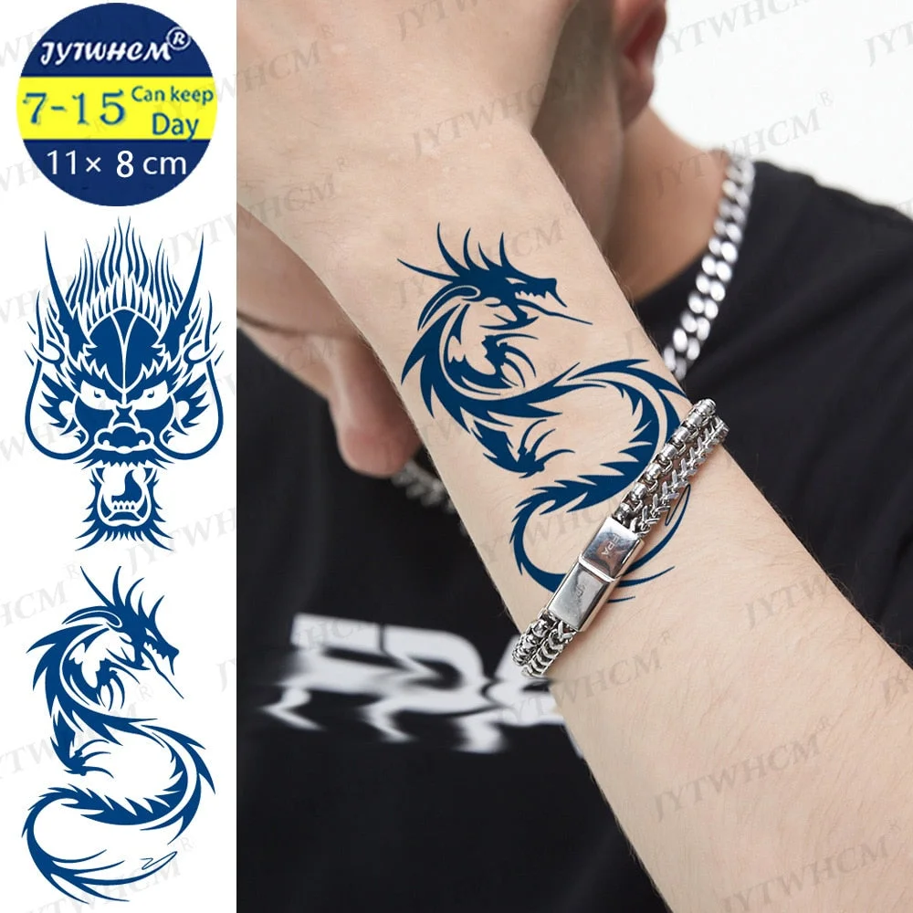 Fake Tattoo Dragon Temporary Tattoos Stickers Sleeve Small Realistic Art Finger Cute Baby Rose Flash Wrist And Hand Edge Tattoos