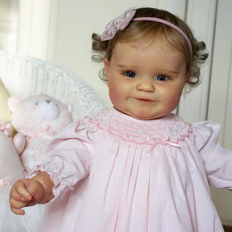  [Heartbeat💖 & Sound🔊] 20'' Awake Reborn Baby Doll Realistic Reborn Baby Toddlers Girl Mackenzie with Brown Hair, Special Birthday Gift - Reborndollsshop®-Reborndollsshop®