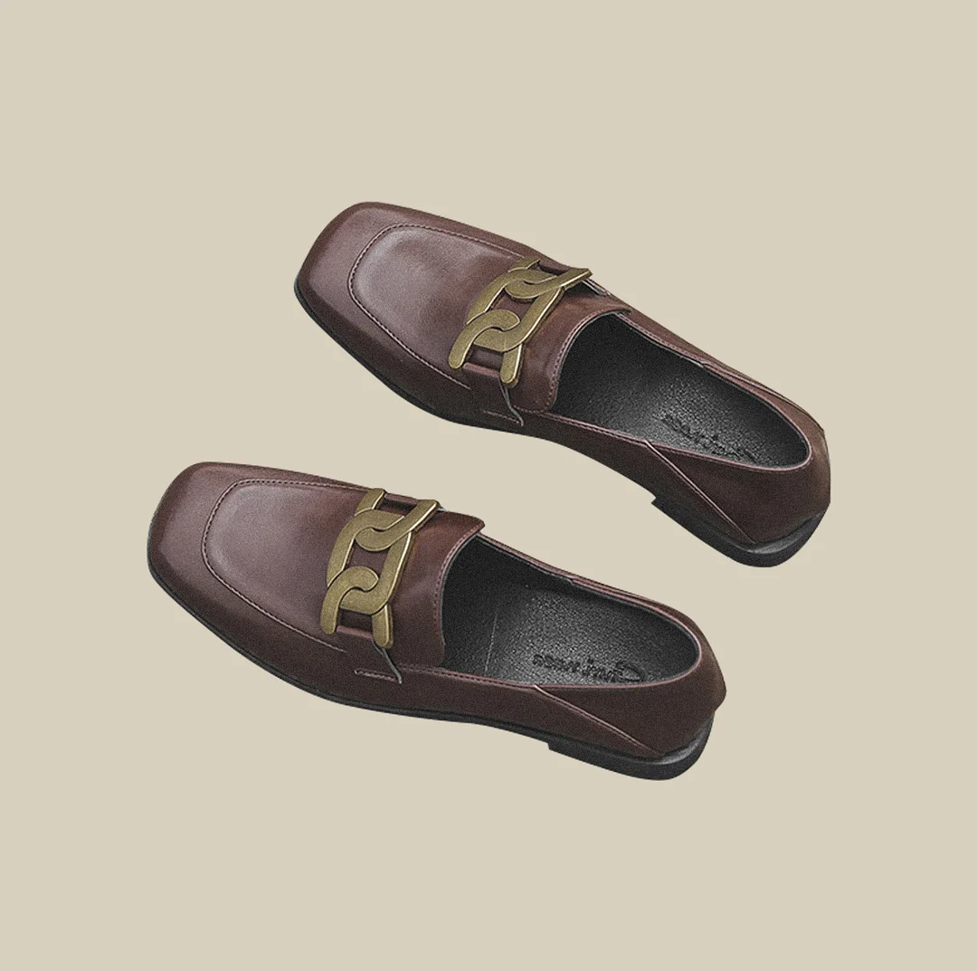 Vintage British Loafers Faux Leather Moccasins / DarkAcademias /Darkacademias