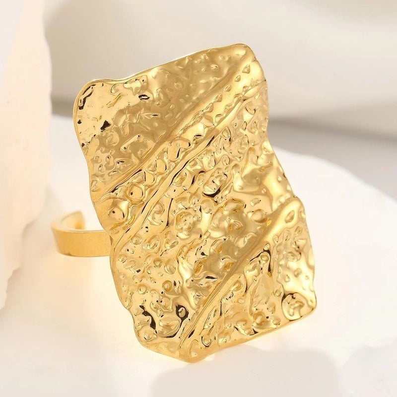 Retro Minimalist Geometric 304 Stainless Steel Plating Open Rings