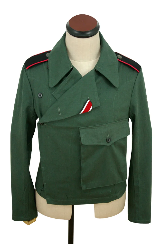   Wehrmacht German Panzer Summer HBT Reed Green Wrap Jacket Type II German-Uniform