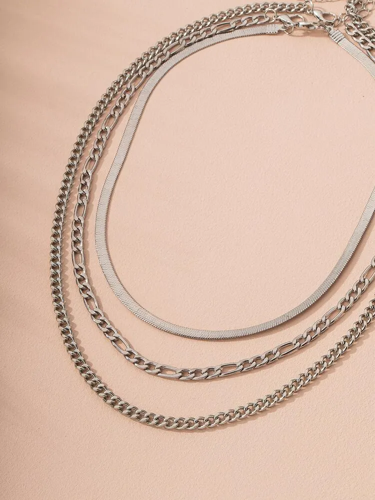 3pcs Simple Chain Necklace
