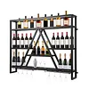 [US Local Warehouse] A-Line Bar Stand Wall Mounted Wine Rack Metal Bottle&Glass Holder Display Shelf