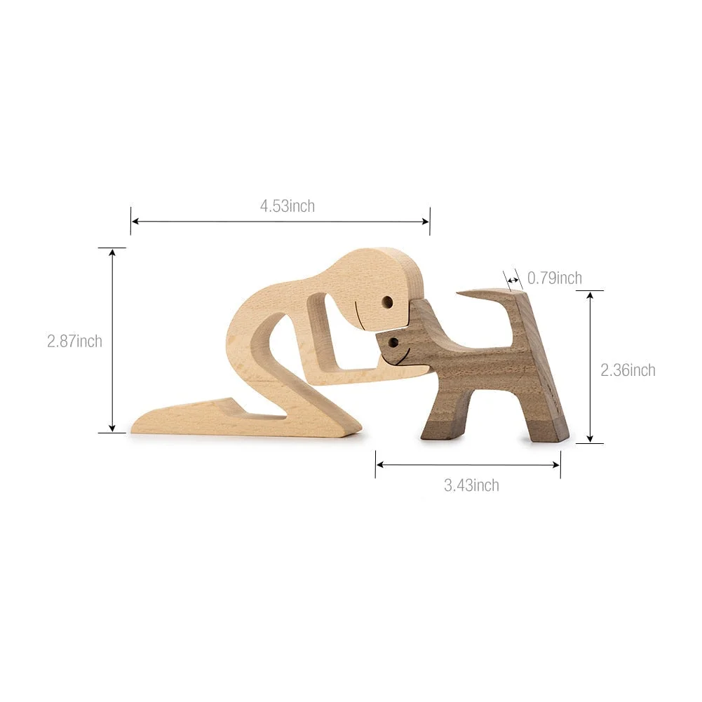 Adornos de madera Wooden Dog Craft Figurine Home Office Table Ornament Easter Decoration Love Dog Pet Lover Gifts oficina OEM 515-2