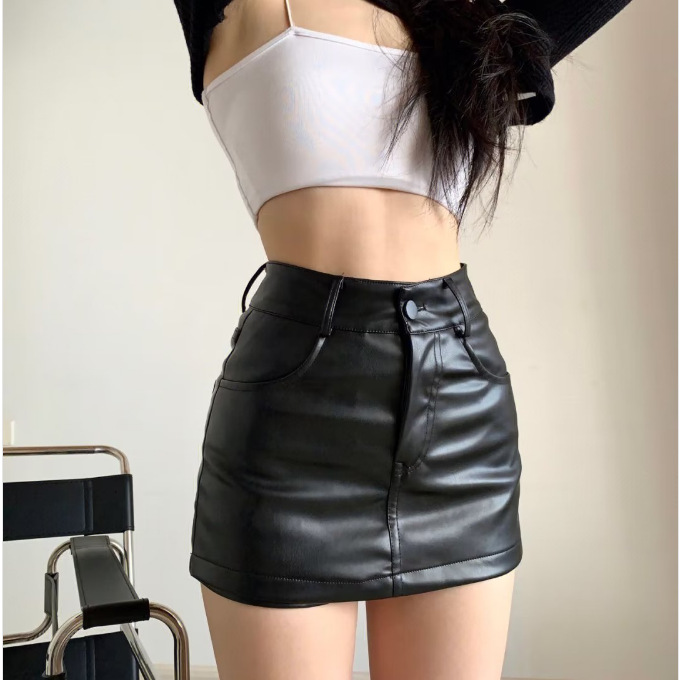 High-Waisted Faux Leather Bodycon Mini Skirt