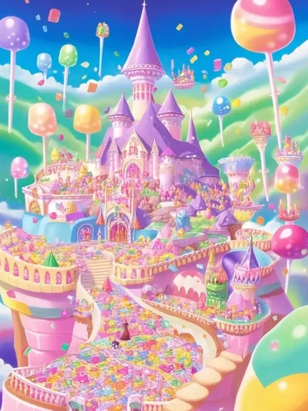 Candy Castle 60*80CM(Canvas) Full Round Drill Diamond Painting gbfke