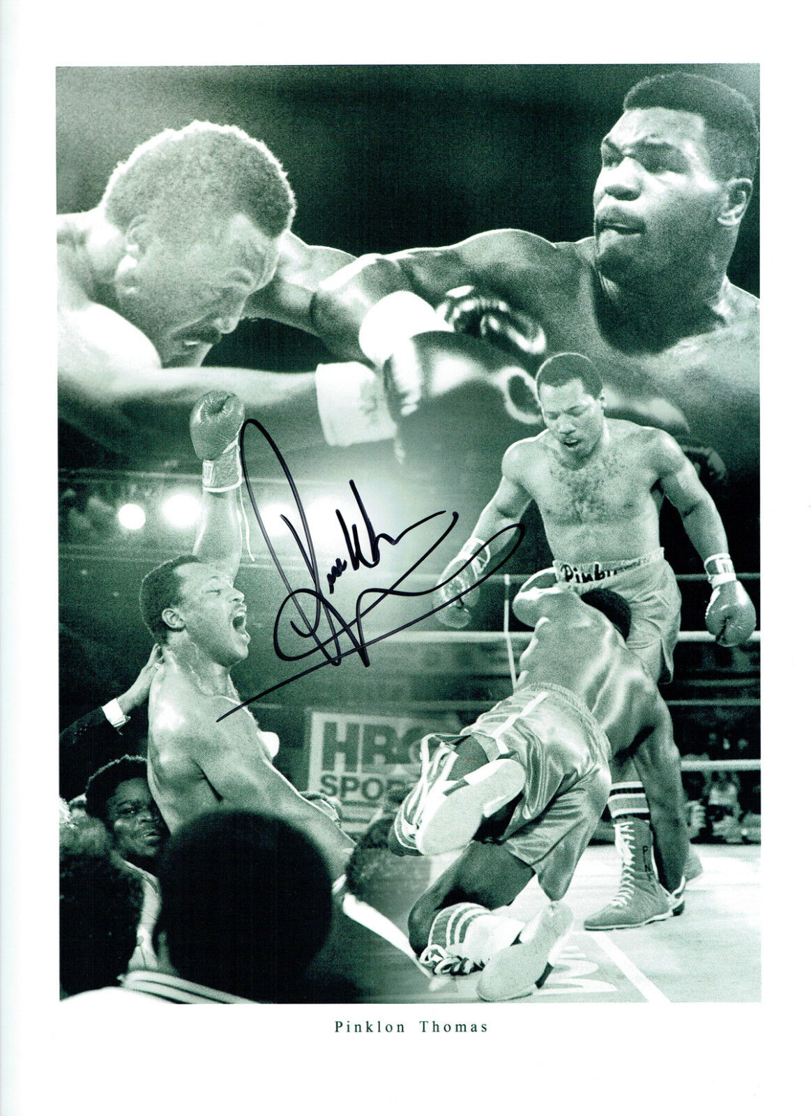 Pinklon THOMAS Signed Autograph Boxing Massive 16x12 Montage Photo Poster painting AFTAL COA