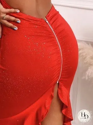 Dresses Halter Bare Back Zip Fishtail Dress for Women