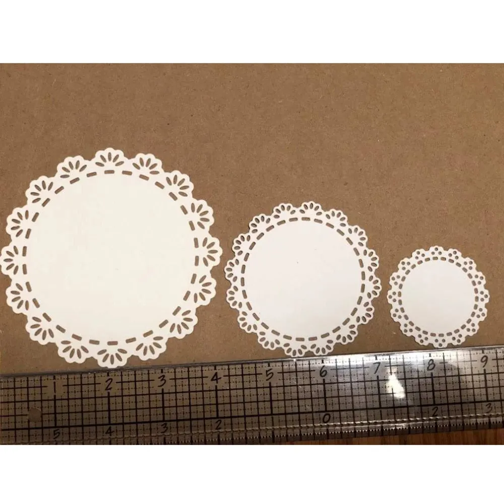 Lace Metal Cutting Dies Stitch Doily Flower Lace Round Scrapbooking Paper Craft Knife Mould Blade New Dies