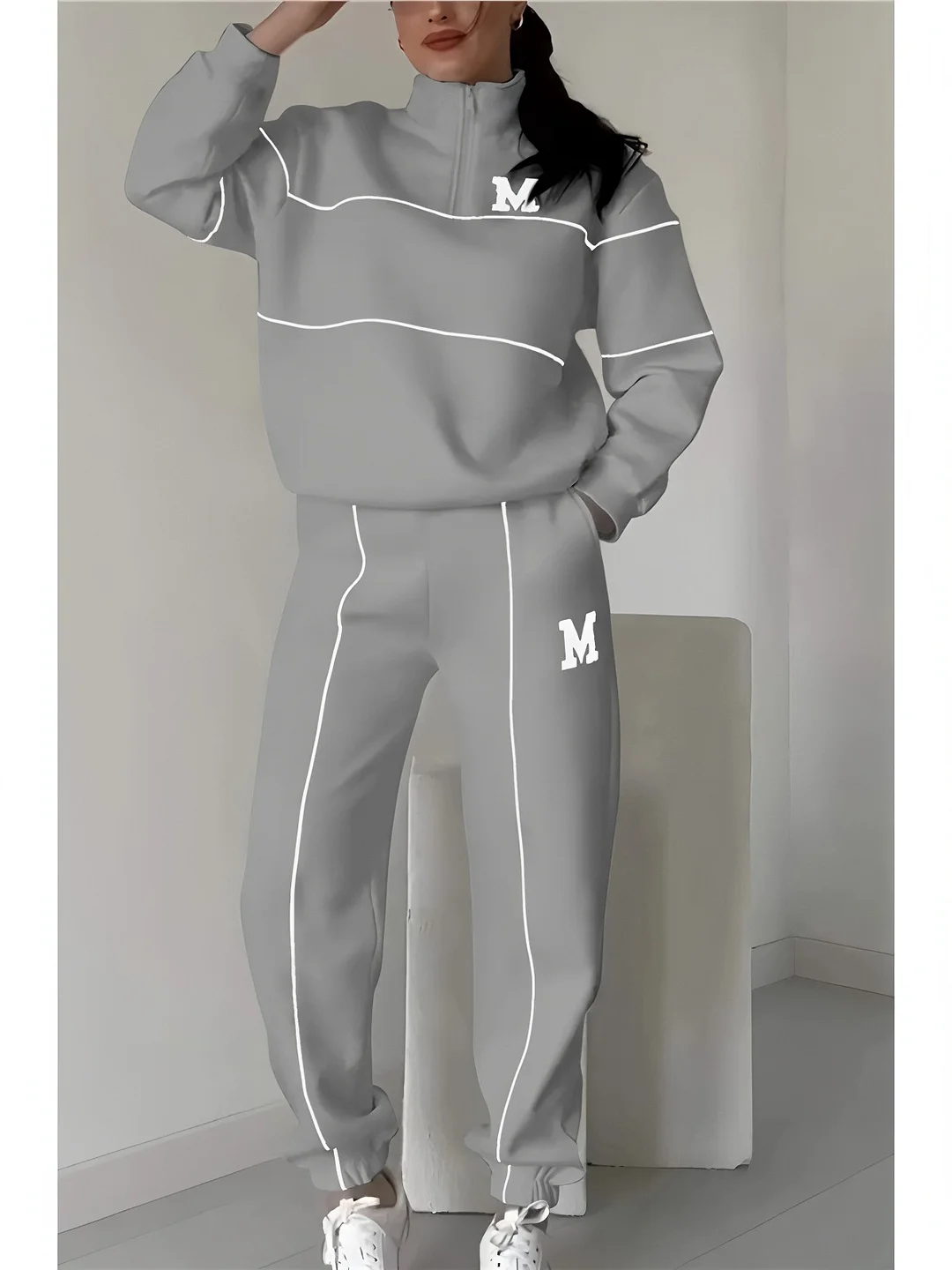 Athvotar Athvotar 2025 New Trousers Letter Long-Sleeved Casual Sports Set Two Sets