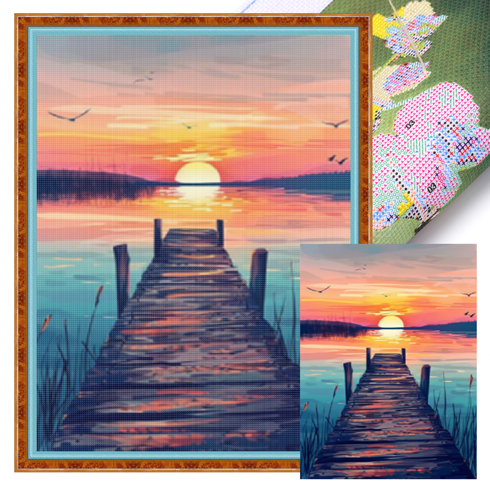 Bridge Full 11CT Pre-stamped Canvas(40*55cm) Cross Stitch