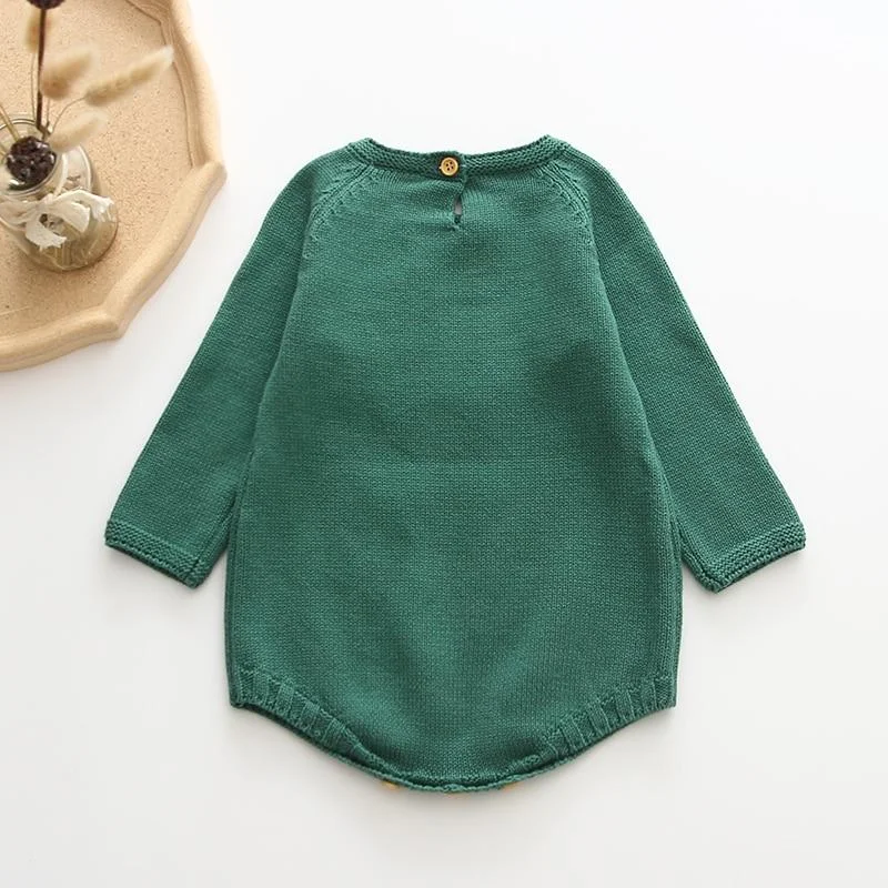 Newborn Baby Girls Boys Knitted Romper Baby Clothes Cotton Pompom Woolen Baby Rompers Ruffle Infant Baby Boys Jumpsuit Overalls