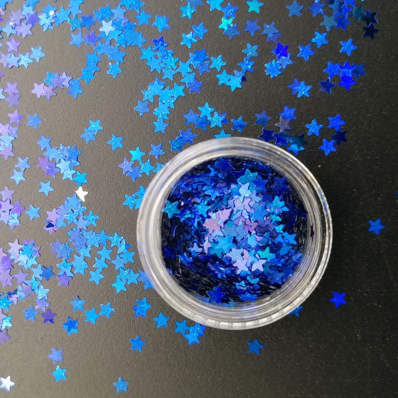 3mm Sequins DIY Flat Five-pointed Star Moon Sequin Paillettes Sewing Craft DIY Laser Silver Nail Sequin Accessories Decorations