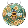 (US Only)Acrylic Suncatcher 2D Flat DIY Flower Bee Diamond Single-Sided Art Pendant Decor