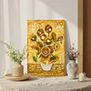 DIY Pearl Painting Sunflower Vase for Home Decor with Frame(30x20cm)
