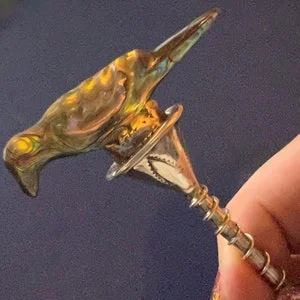 pornhint Pornhint Zuni attr. Leekya Deyuse Carved Abalone Bird Fetish w Coral Eyes Hand Made Sterling Pin Native American Hand Made Hand Constructed