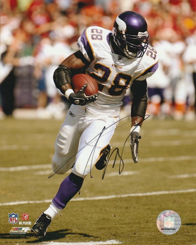 ADRIAN PETERSON SIGNED MINNESOTA VIKINGS FOOTBALL 8x10 Photo Poster painting #2 NFL EXACT PROOF!