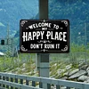 Welcome To Happy Place - Vintage Metal Signs - 20*30cm/30*40cm -  Warning