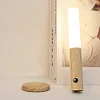 Motion Sensor Night Light Magnet Body Sensor Hallway Night Light Rechargeable LED Light Portable Staircase Night Light Wooden Wall Light Battery Powered Wall Light