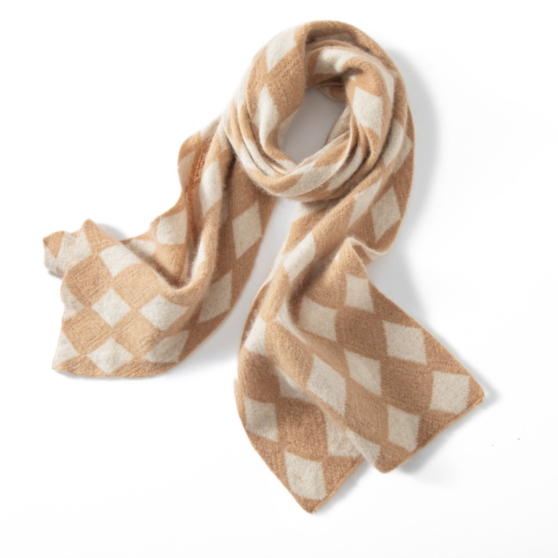 100% Cashmere Scarf Rhombus Style REAL SILK LIFE