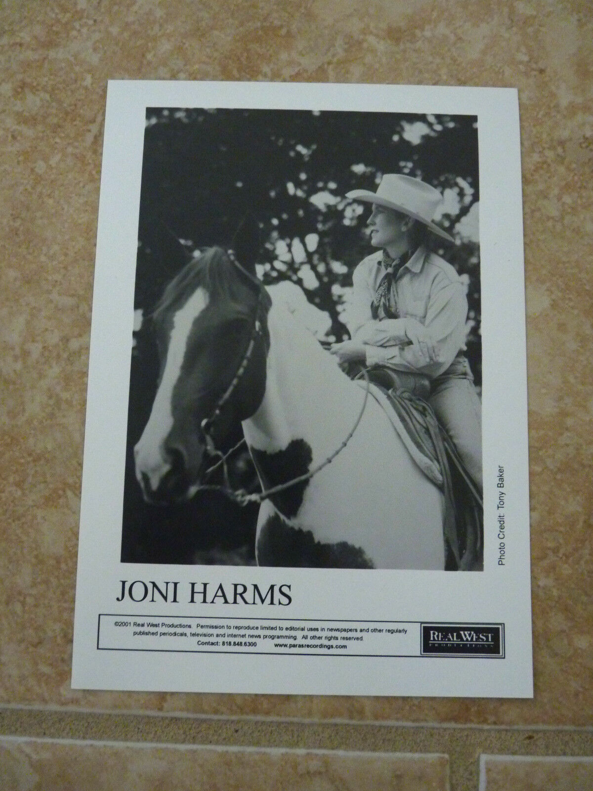 Joni Harms 5x7 B&W Publicity Photo Poster painting Promo Picture