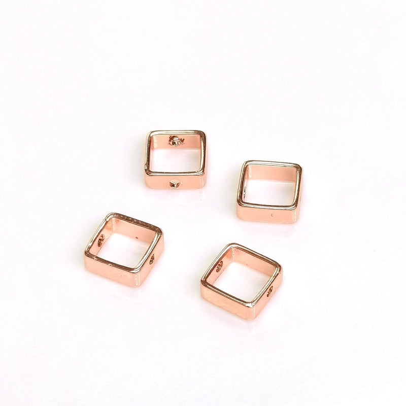 50 PCS/Package Diameter 10mm Diameter 8mm Copper Square Bead Ring Beads