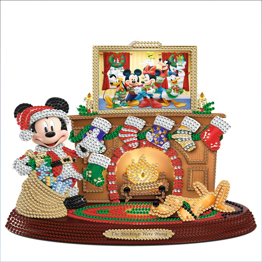 Christmas Mickey Mouse Ornament 30*30CM(Canvas) Special Shaped Drill Diamond Painting gbfke
