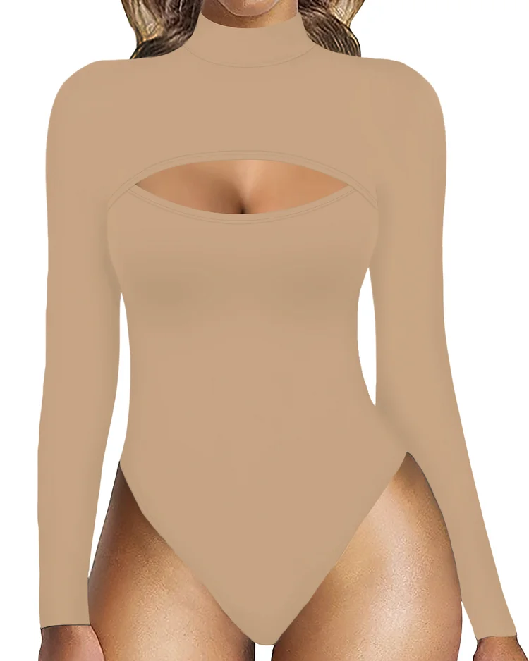  MANGOPOP Bodysuit For Women Modal V Neck Folded Over Short  Sleeve Tops Jumpsuit