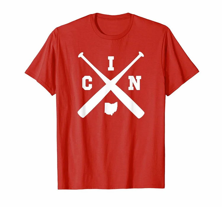 Vintage Cincinnati Baseball Bats Ohio State Outline Shirt - Heather Prints Shirts