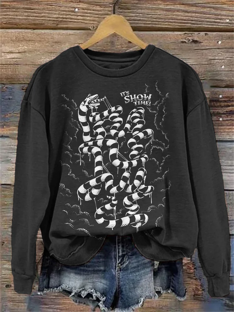 It's Show Time Print Casual Sweatshirt