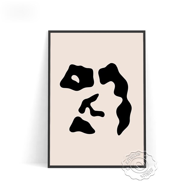 Abstract Woman Face Art Painting, Black Printable Wall Art, Elegant Minimalist Simple Clean Design Prints Poster Home Wall Decor