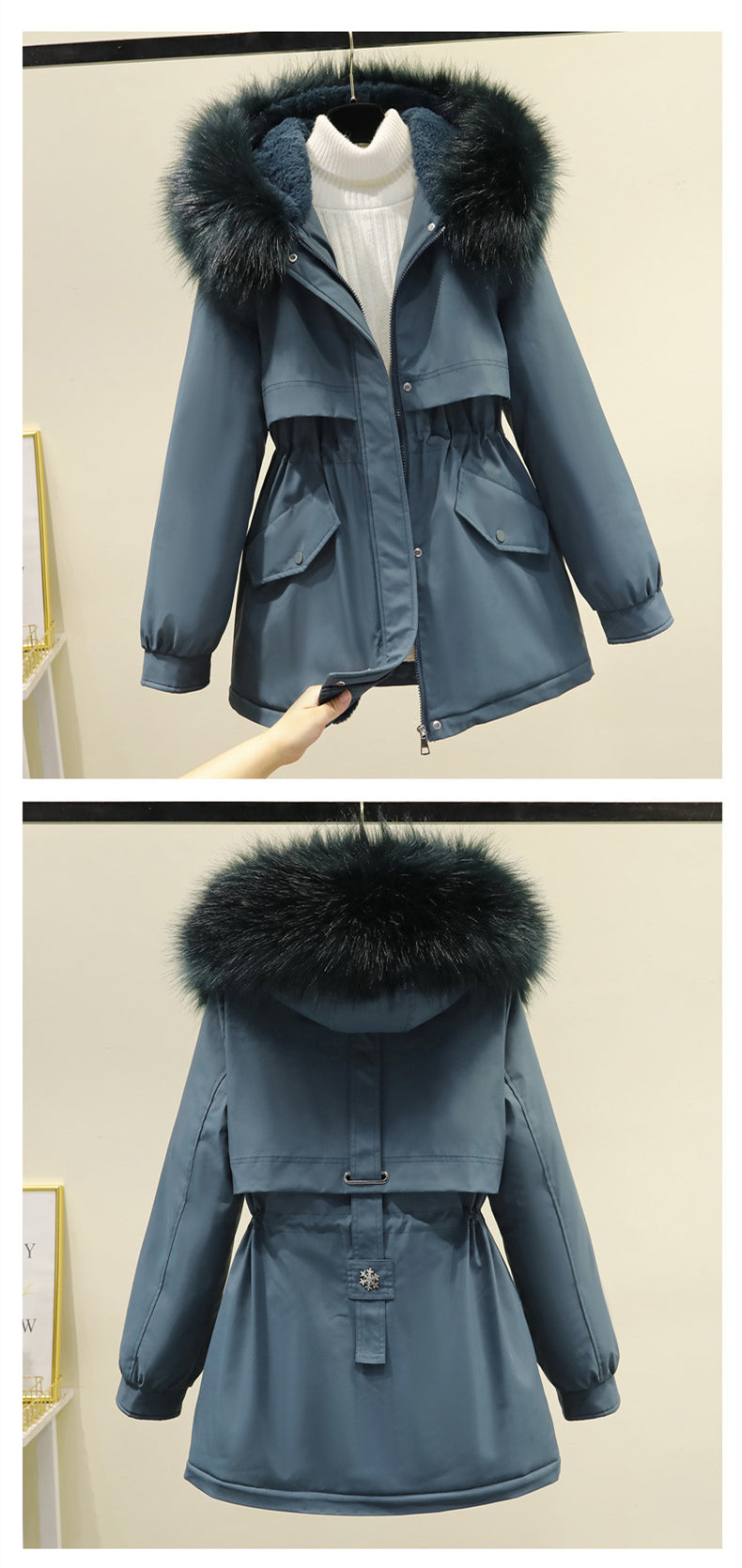 Women Long Sleeve Hooded Solid Color Puffer Coats