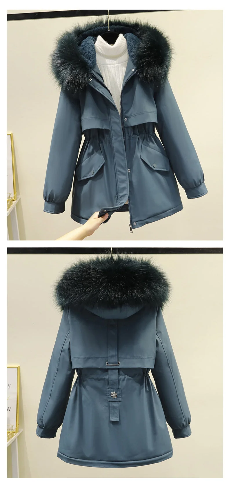 Women Long Sleeve Hooded Solid Color Puffer Coats