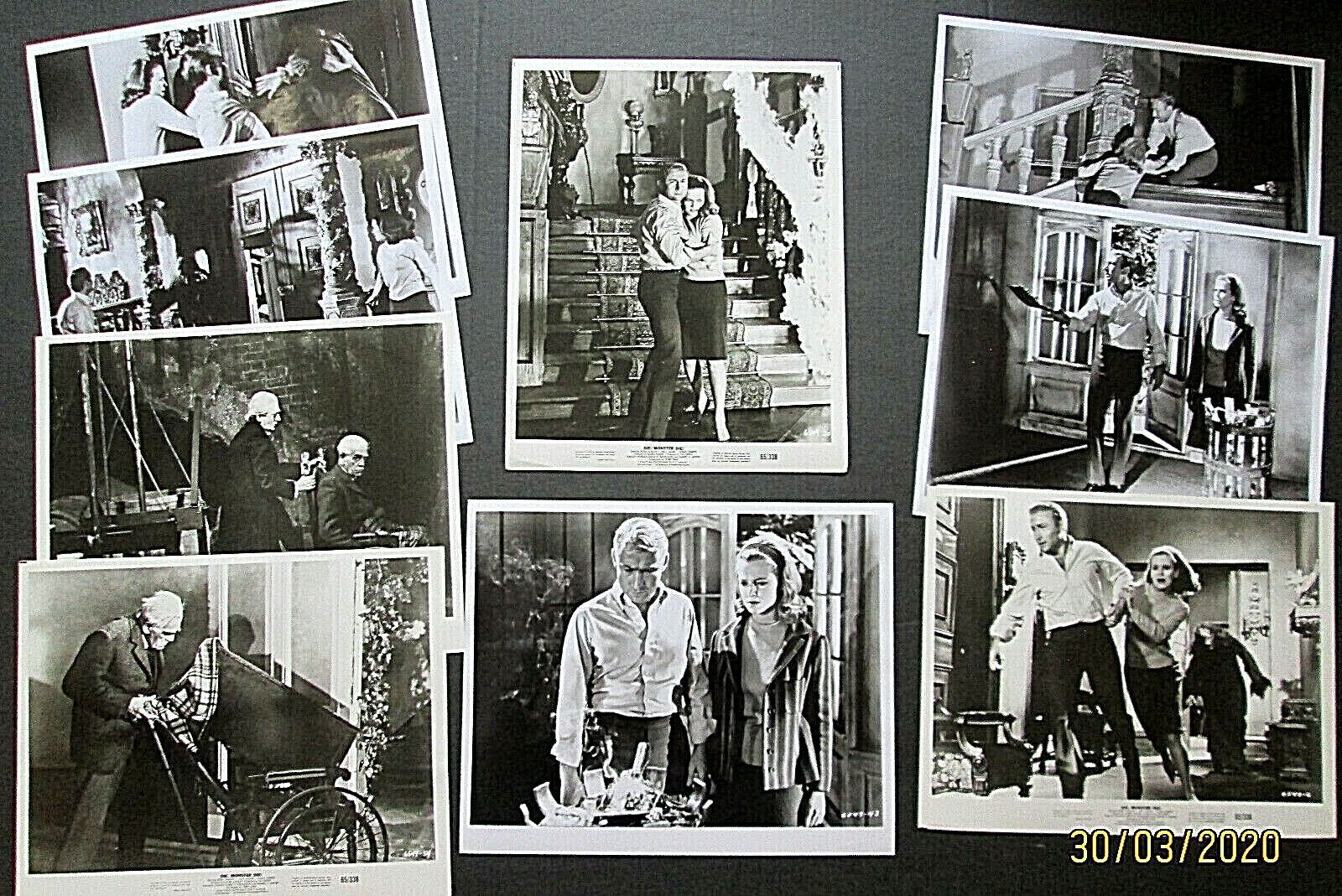 BORIS KARLOFF.NICK ADAMS (DIE MONSTER DIE)ORIG,1965 MOVIE Photo Poster painting SET (CLASSIC)