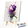 Purple Watercolor Flowers-Paint By Numbers Acrylic Painting 30*40CM(Watercolor)