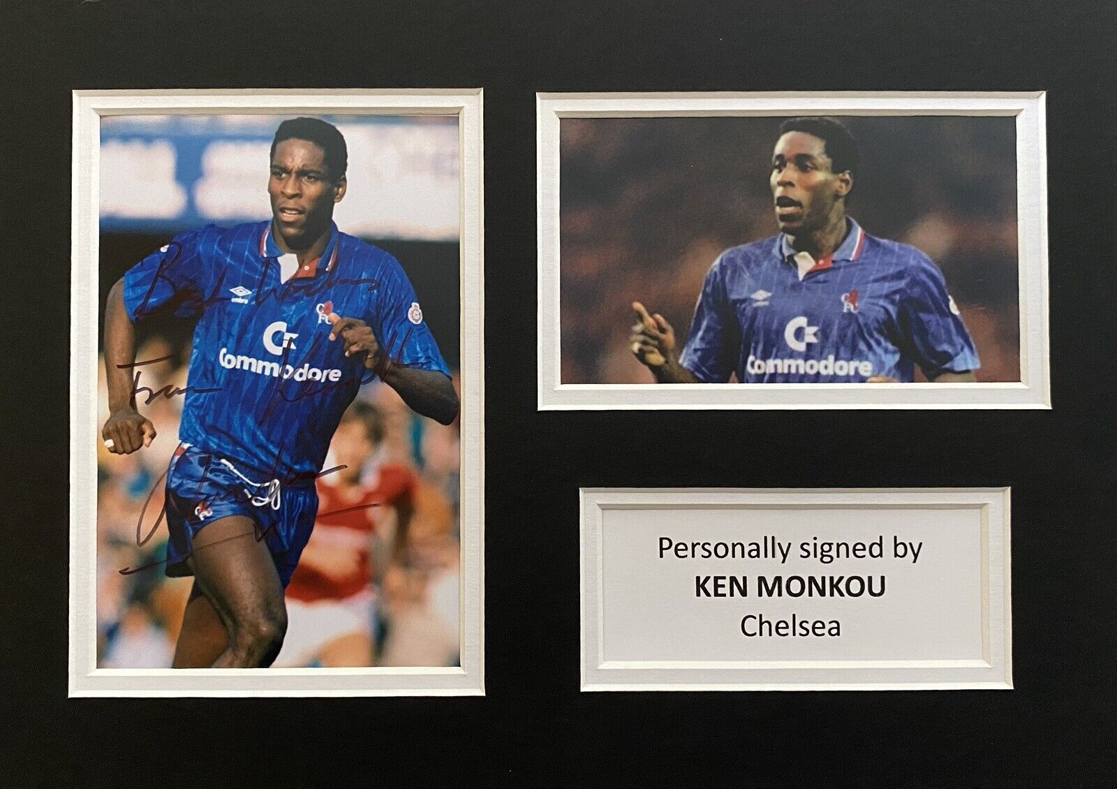 Ken Monkou Hand Signed Chelsea Photo Poster painting In A4 Mount Display